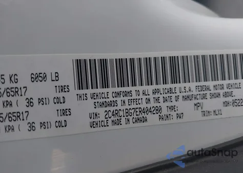 2014 Chrysler Town & Country Touring z USA, uszkodzony, nr VIN 2C4RC1BG7ER404280